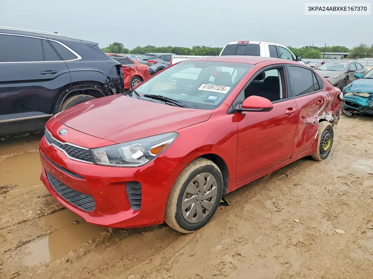 2019 Kia Rio S VIN: 3KPA24ABXKE167370 Lot: 61097326