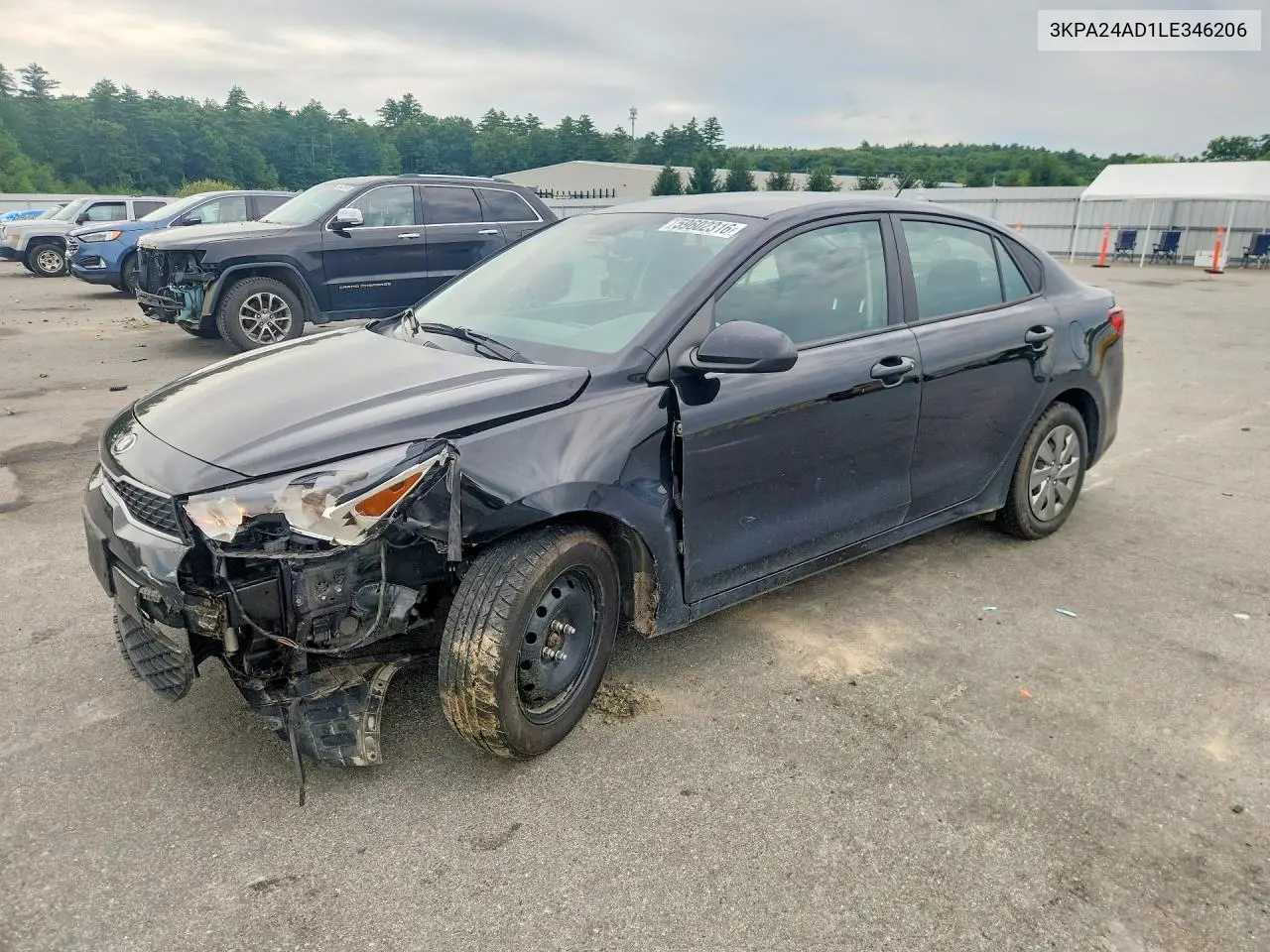 2020 Kia Rio Lx VIN: 3KPA24AD1LE346206 Lot: 59602316