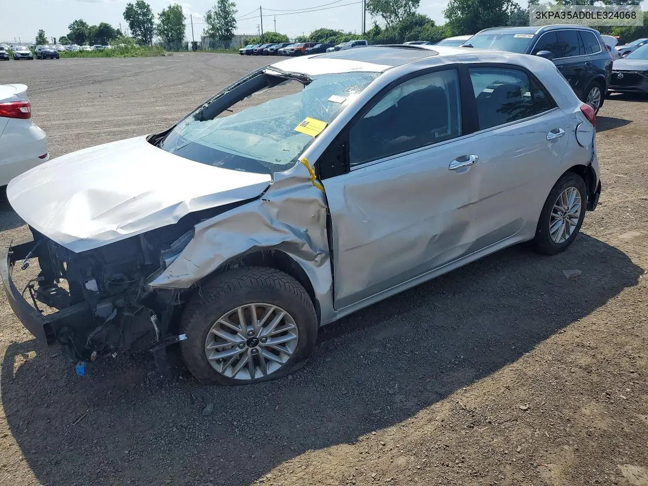 2020 Kia Rio Ex VIN: 3KPA35AD0LE324068 Lot: 61812336