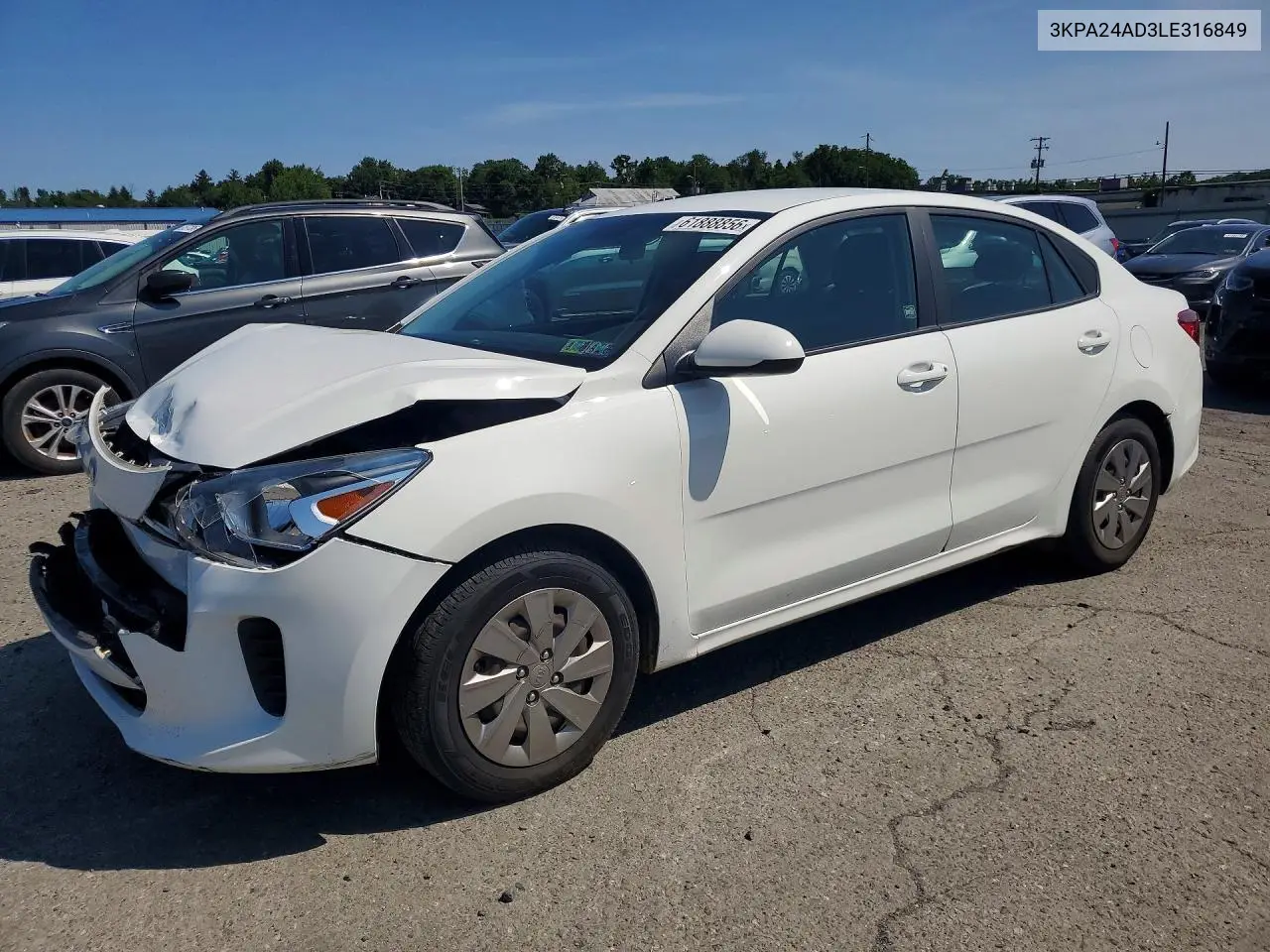 2020 Kia Rio S VIN: 3KPA24AD3LE316849 Lot: 61888856