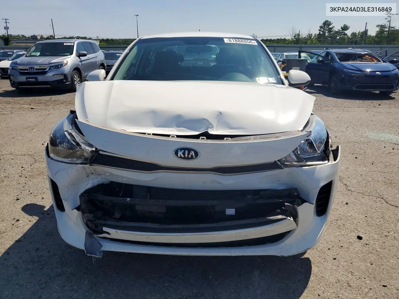 2020 Kia Rio S VIN: 3KPA24AD3LE316849 Lot: 61888856