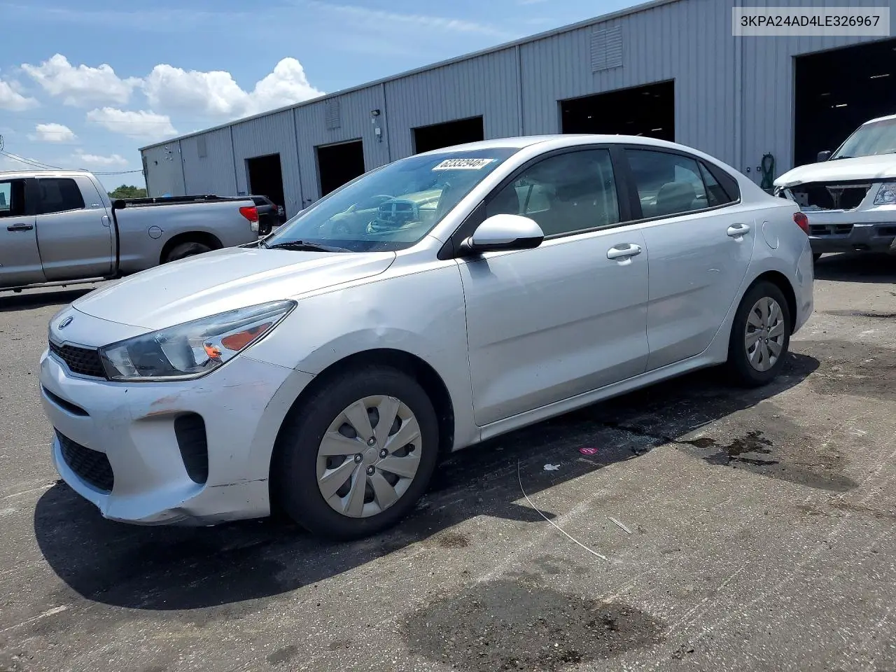 2020 Kia Rio Lx VIN: 3KPA24AD4LE326967 Lot: 62332946