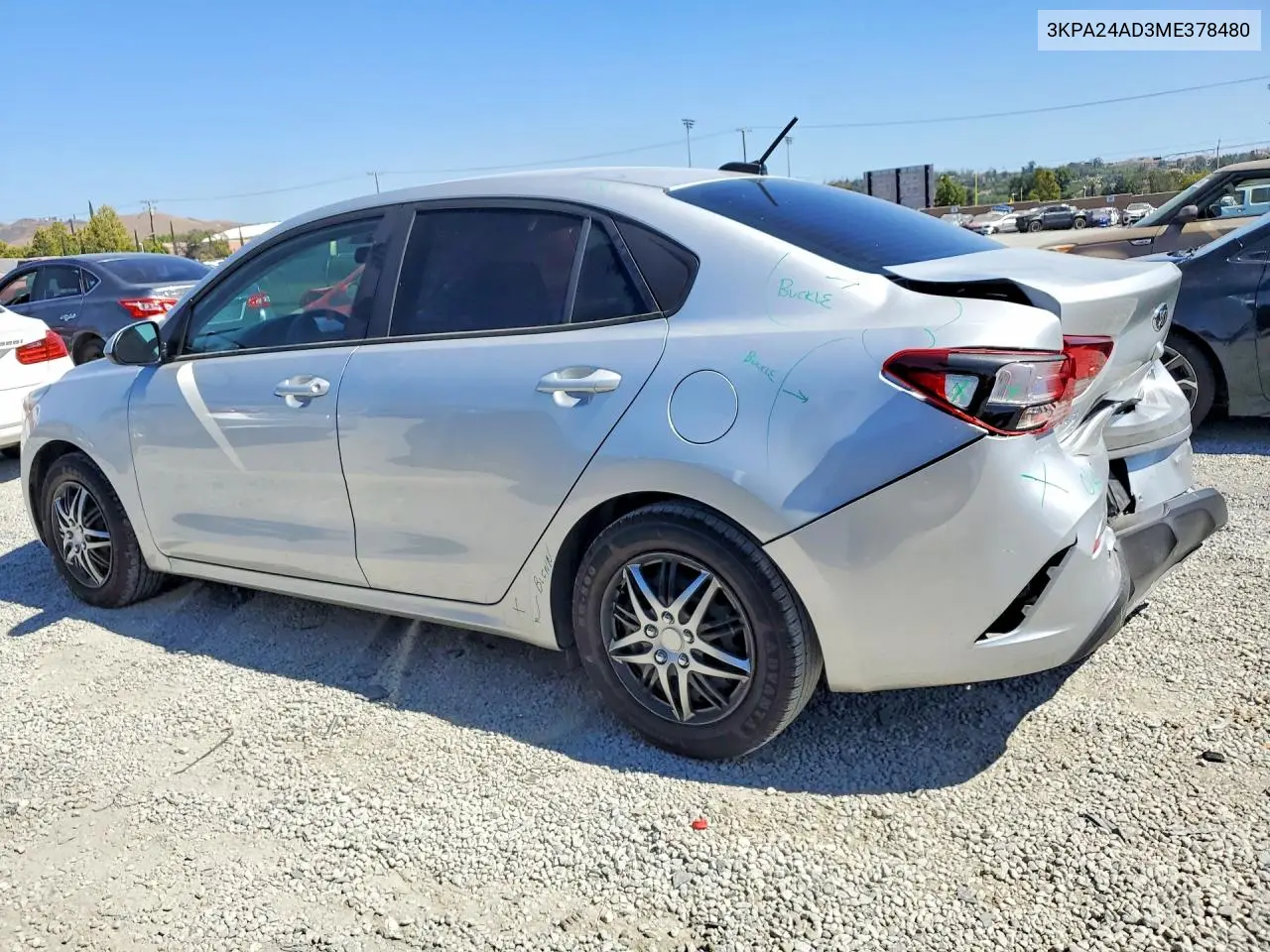 2021 Kia Rio S VIN: 3KPA24AD3ME378480 Lot: 58506756