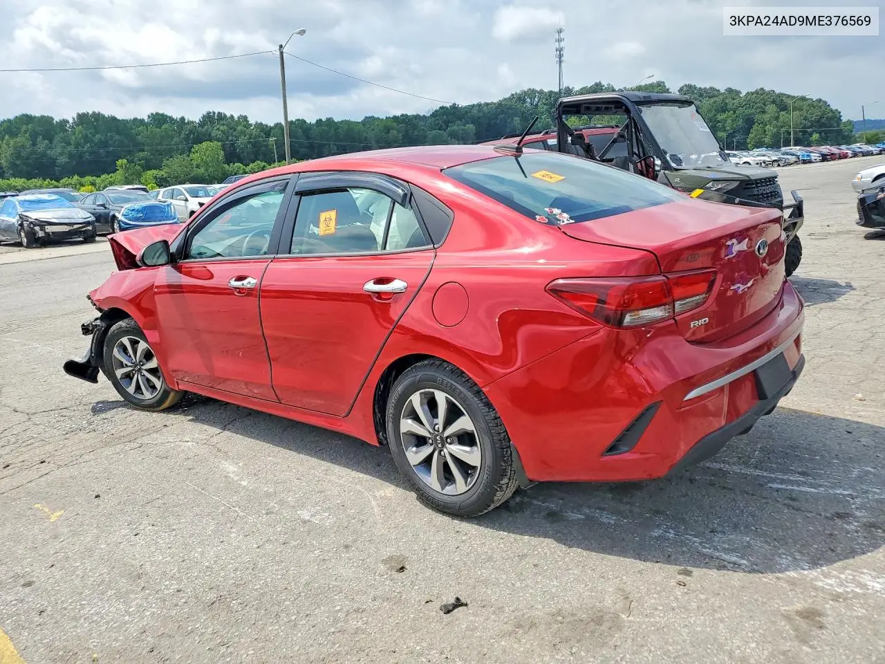 2021 Kia Rio Base VIN: 3KPA24AD9ME376569 Lot: 60439256