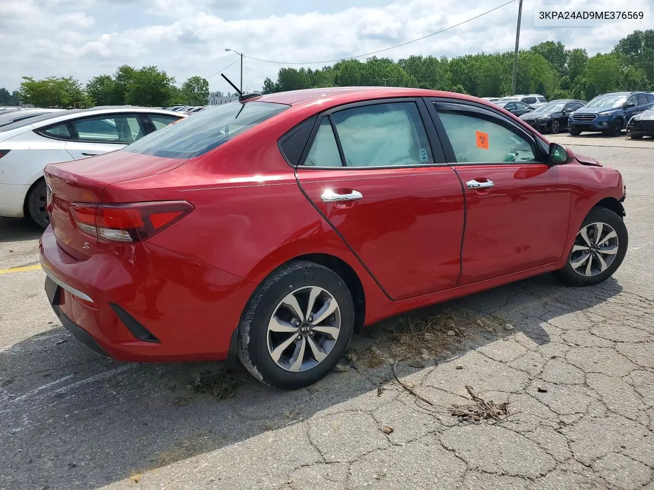 2021 Kia Rio Base VIN: 3KPA24AD9ME376569 Lot: 60439256