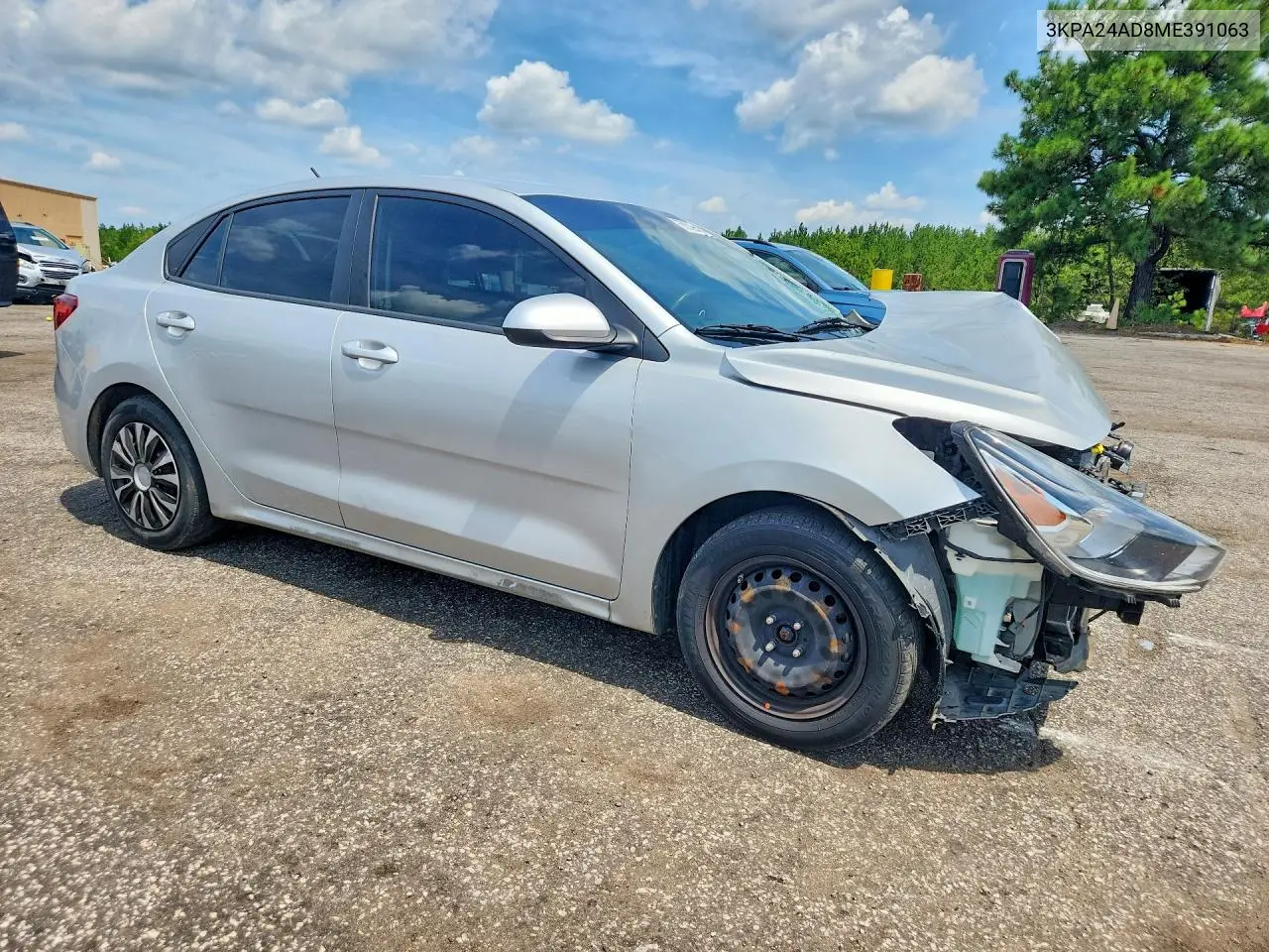 2021 Kia Rio S VIN: 3KPA24AD8ME391063 Lot: 60609316