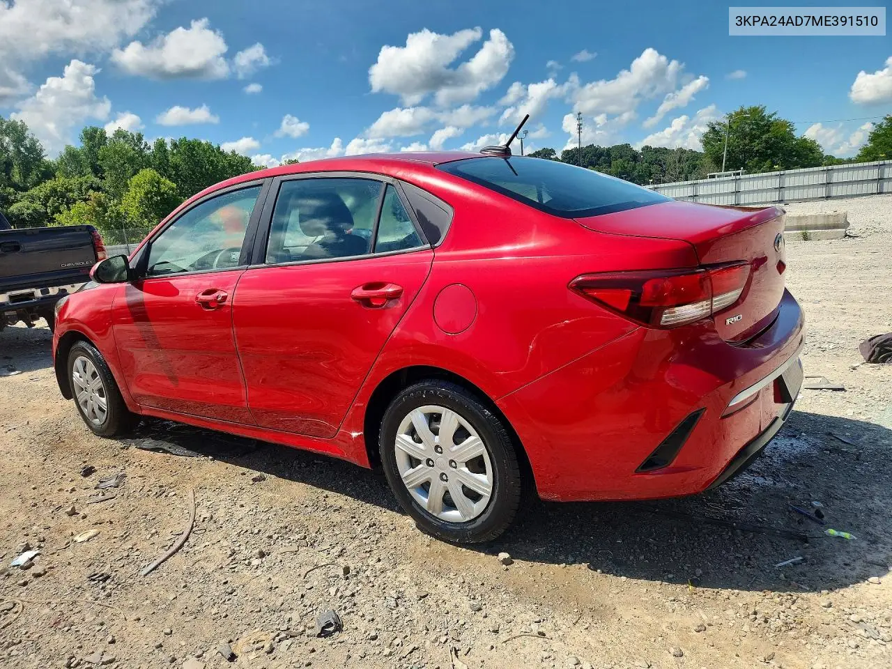 2021 Kia Rio S VIN: 3KPA24AD7ME391510 Lot: 60871346