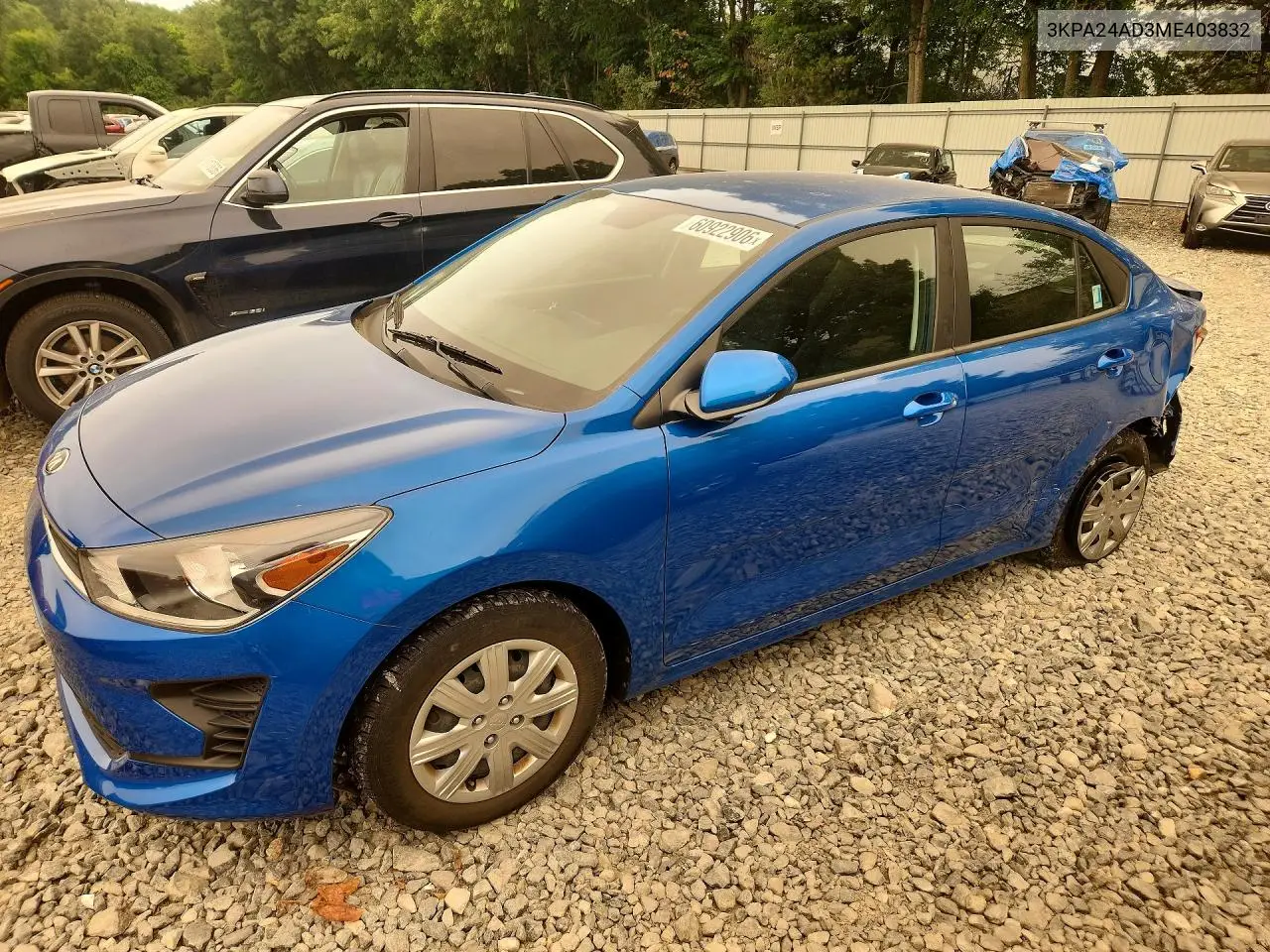 2021 Kia Rio S VIN: 3KPA24AD3ME403832 Lot: 60922906