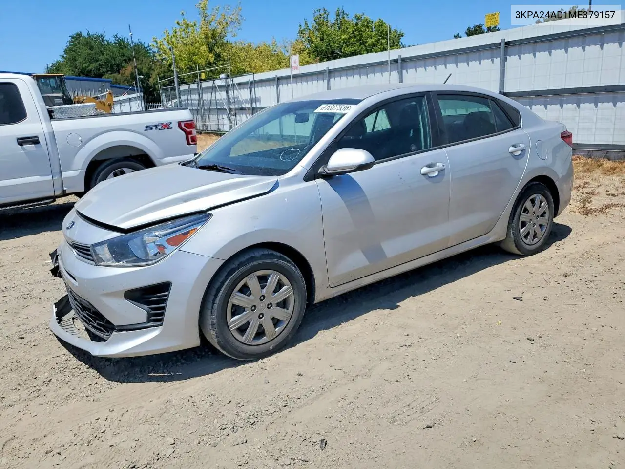 2021 Kia Rio Lx VIN: 3KPA24AD1ME379157 Lot: 61027536