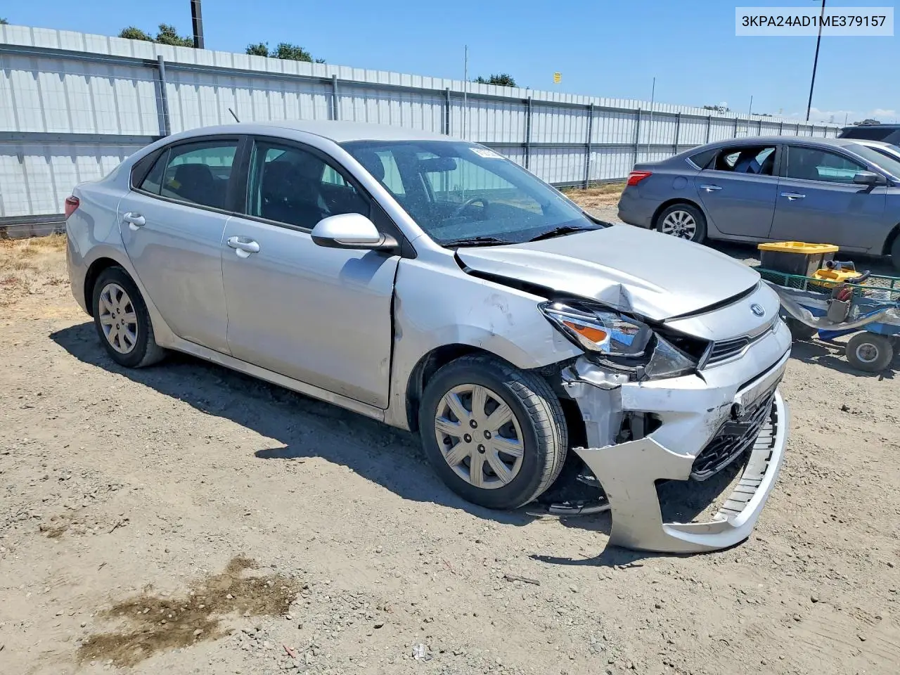 2021 Kia Rio Lx VIN: 3KPA24AD1ME379157 Lot: 61027536
