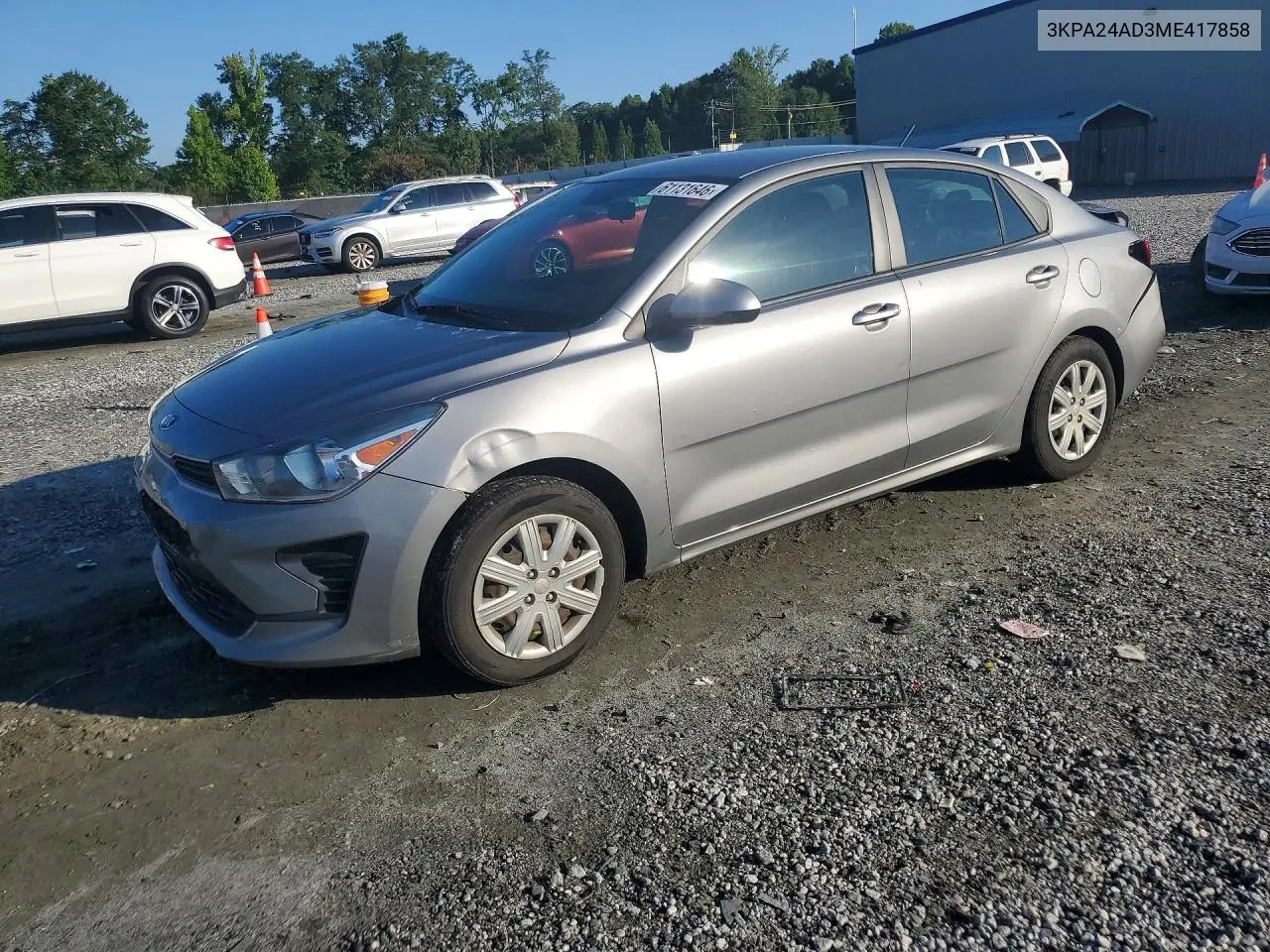 2021 Kia Rio S VIN: 3KPA24AD3ME417858 Lot: 61131646