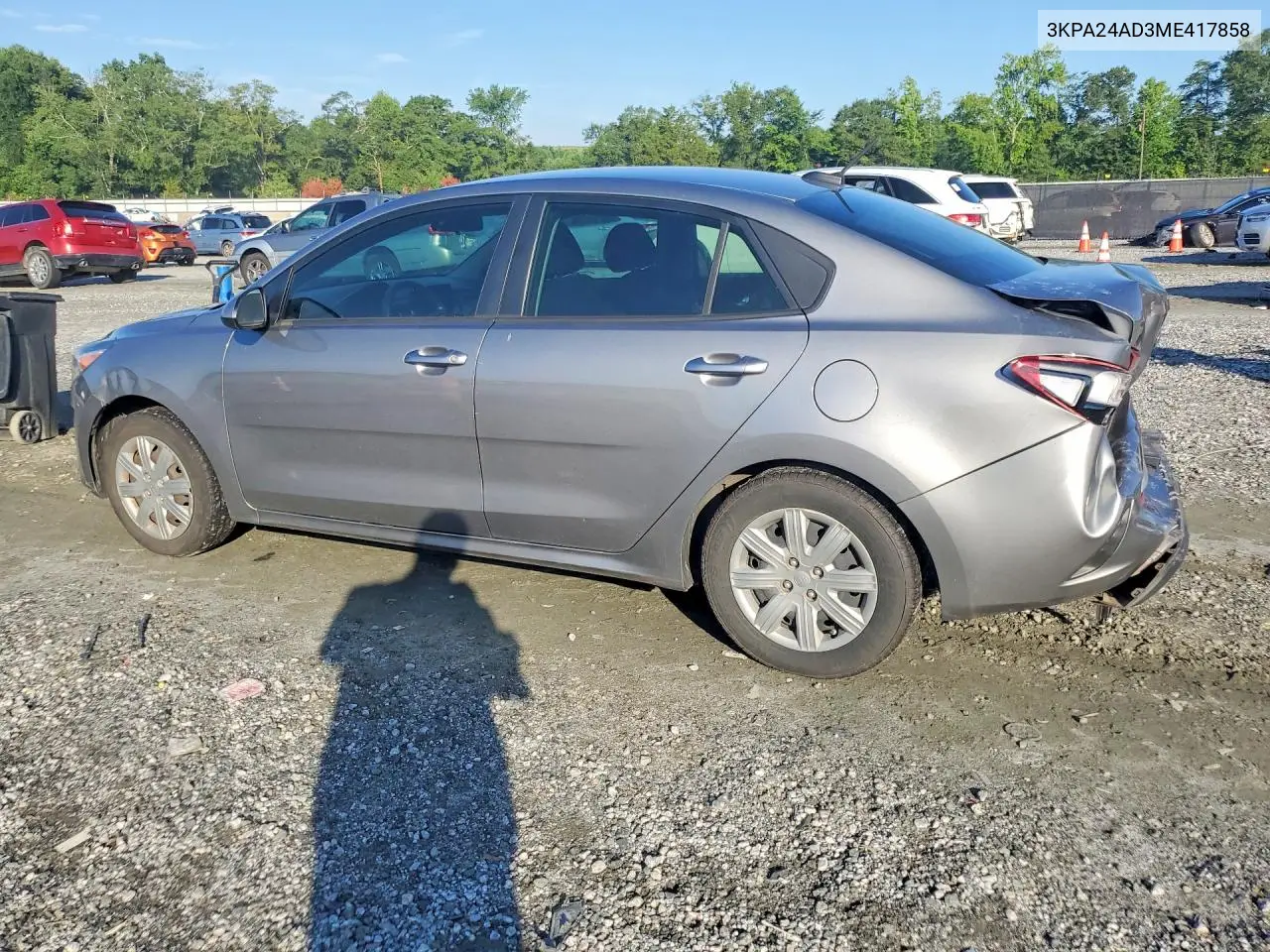 2021 Kia Rio S VIN: 3KPA24AD3ME417858 Lot: 61131646