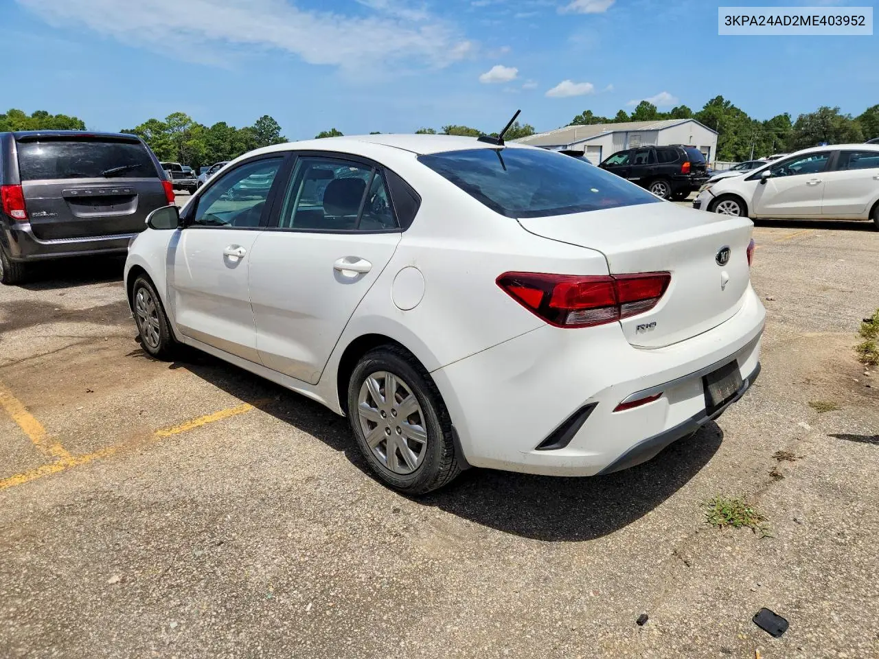2021 Kia Rio Lx VIN: 3KPA24AD2ME403952 Lot: 61526346
