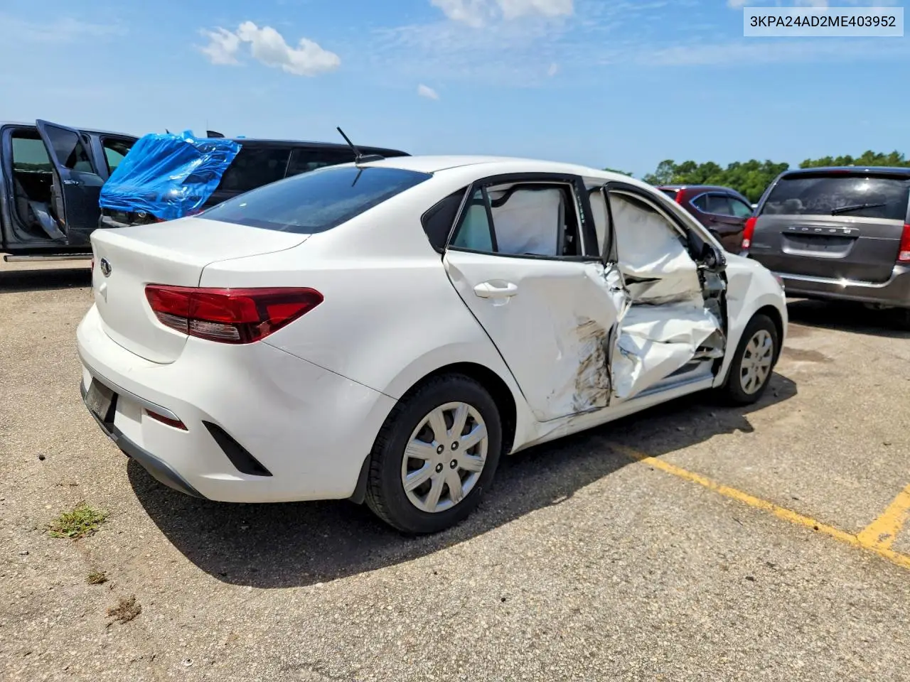 2021 Kia Rio Lx VIN: 3KPA24AD2ME403952 Lot: 61526346