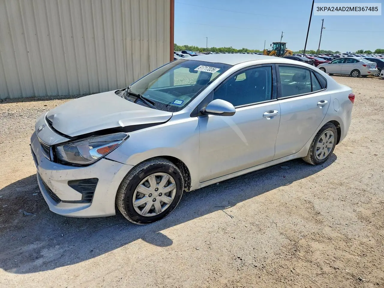 2021 Kia Rio S VIN: 3KPA24AD2ME367485 Lot: 61717026