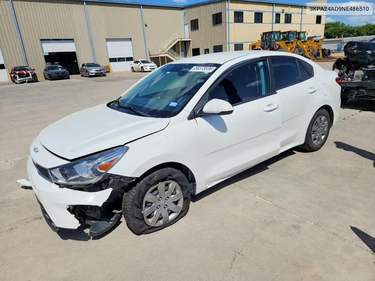 2022 Kia Rio Lx VIN: 3KPA24AD9NE486510 Lot: 58375936