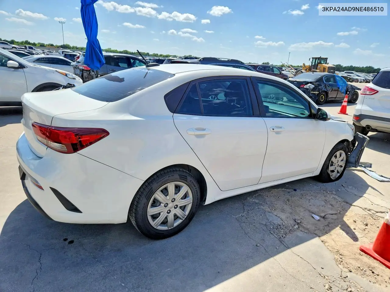 2022 Kia Rio Lx VIN: 3KPA24AD9NE486510 Lot: 58375936