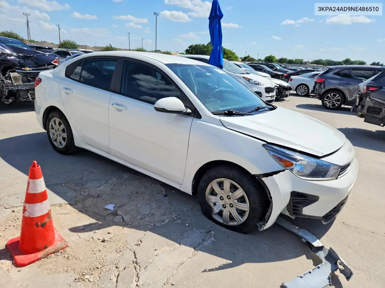 2022 Kia Rio Lx VIN: 3KPA24AD9NE486510 Lot: 58375936