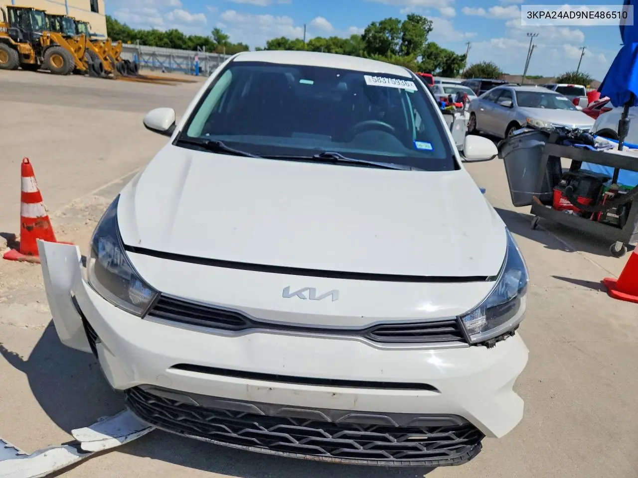 2022 Kia Rio Lx VIN: 3KPA24AD9NE486510 Lot: 58375936