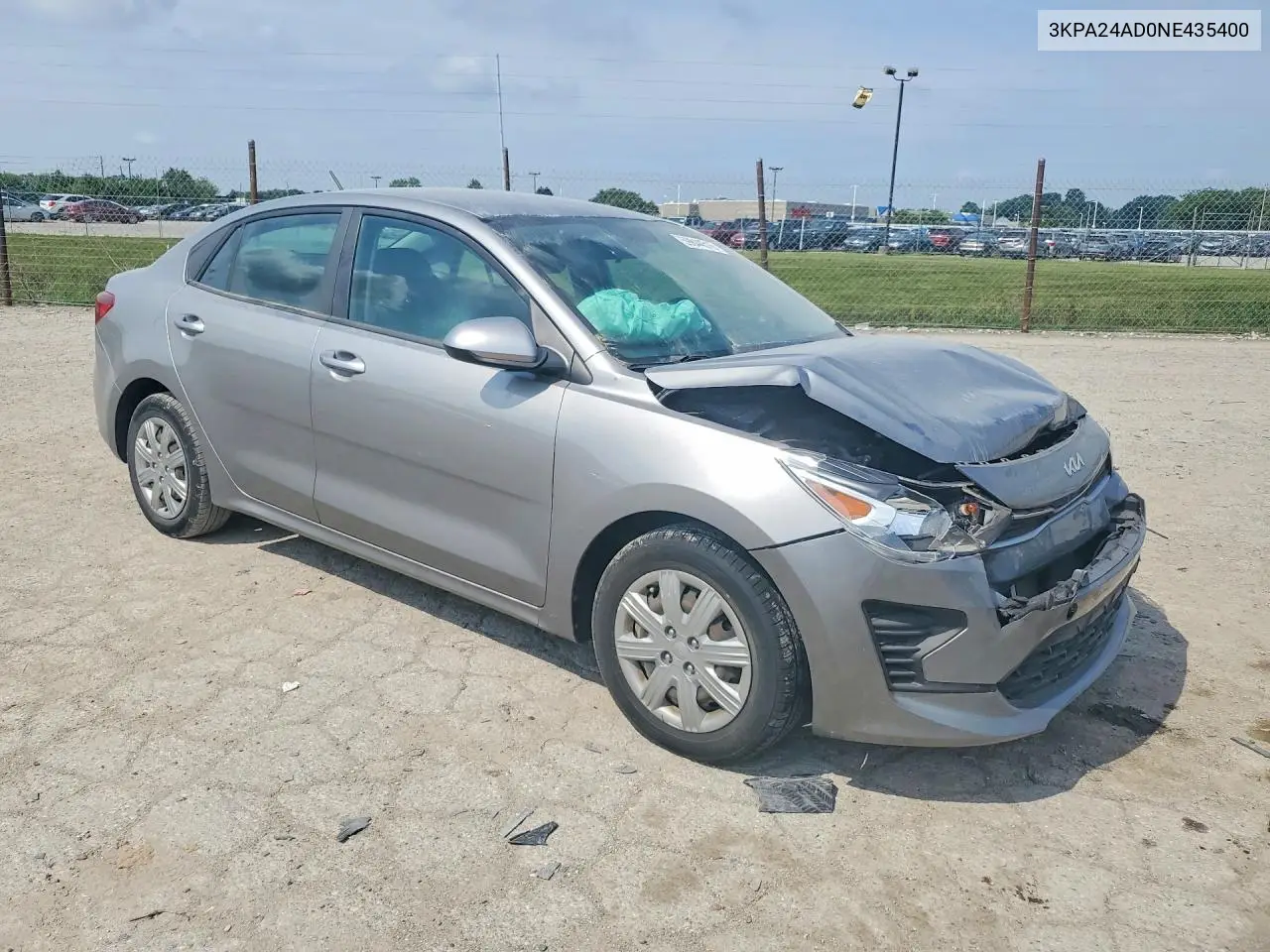 2022 Kia Rio S VIN: 3KPA24AD0NE435400 Lot: 59844516
