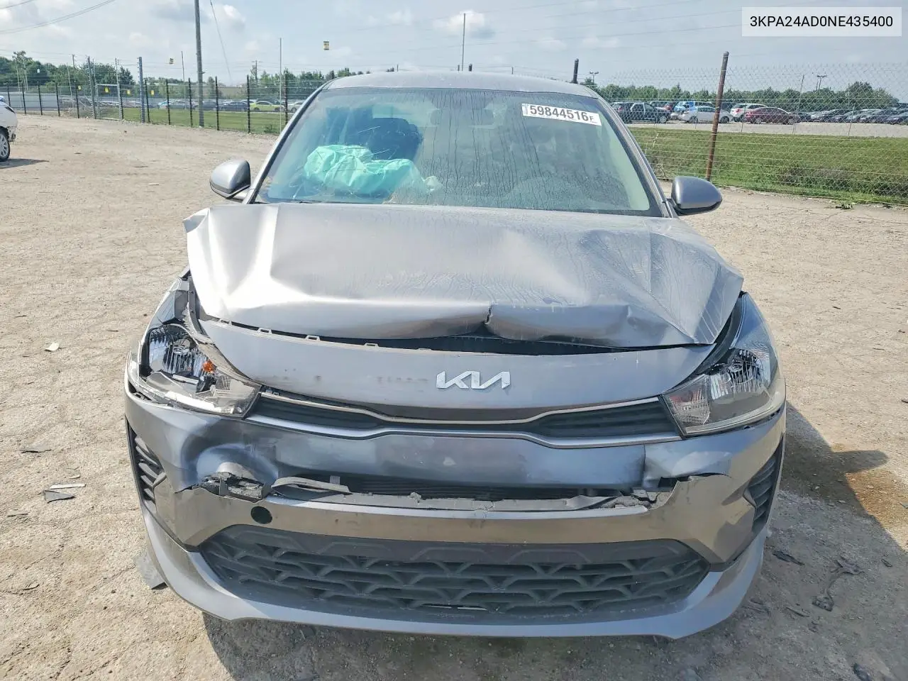 2022 Kia Rio S VIN: 3KPA24AD0NE435400 Lot: 59844516