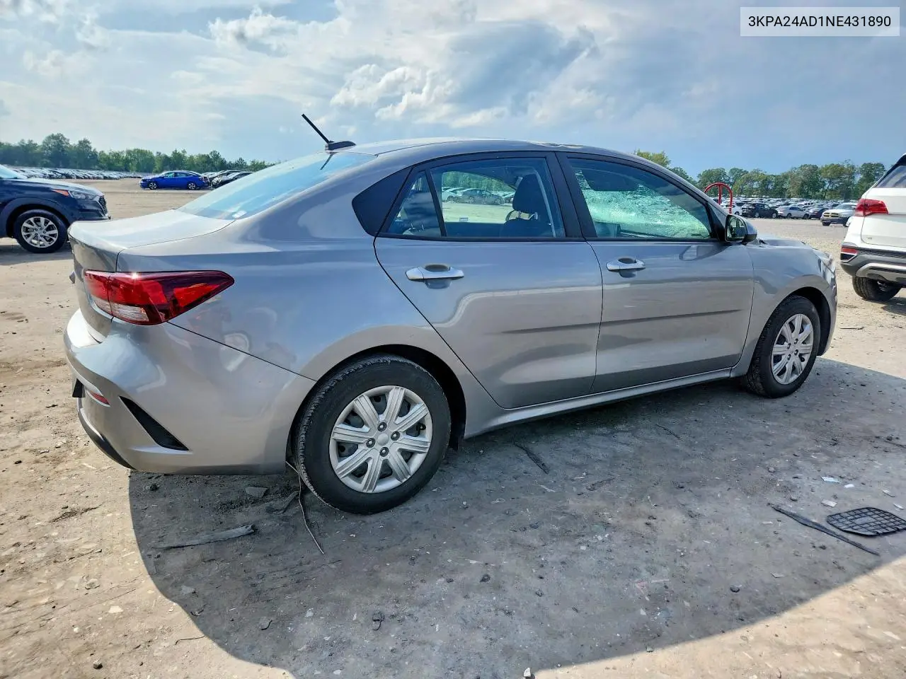 2022 Kia Rio S VIN: 3KPA24AD1NE431890 Lot: 60762346