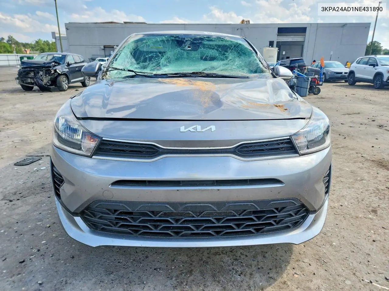 2022 Kia Rio S VIN: 3KPA24AD1NE431890 Lot: 60762346