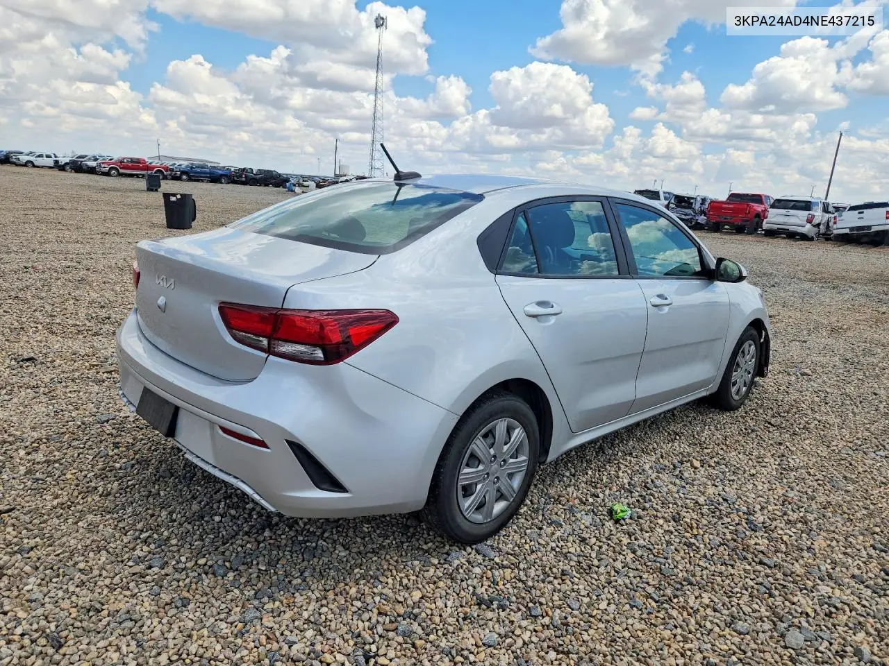 2022 Kia Rio S VIN: 3KPA24AD4NE437215 Lot: 61221986