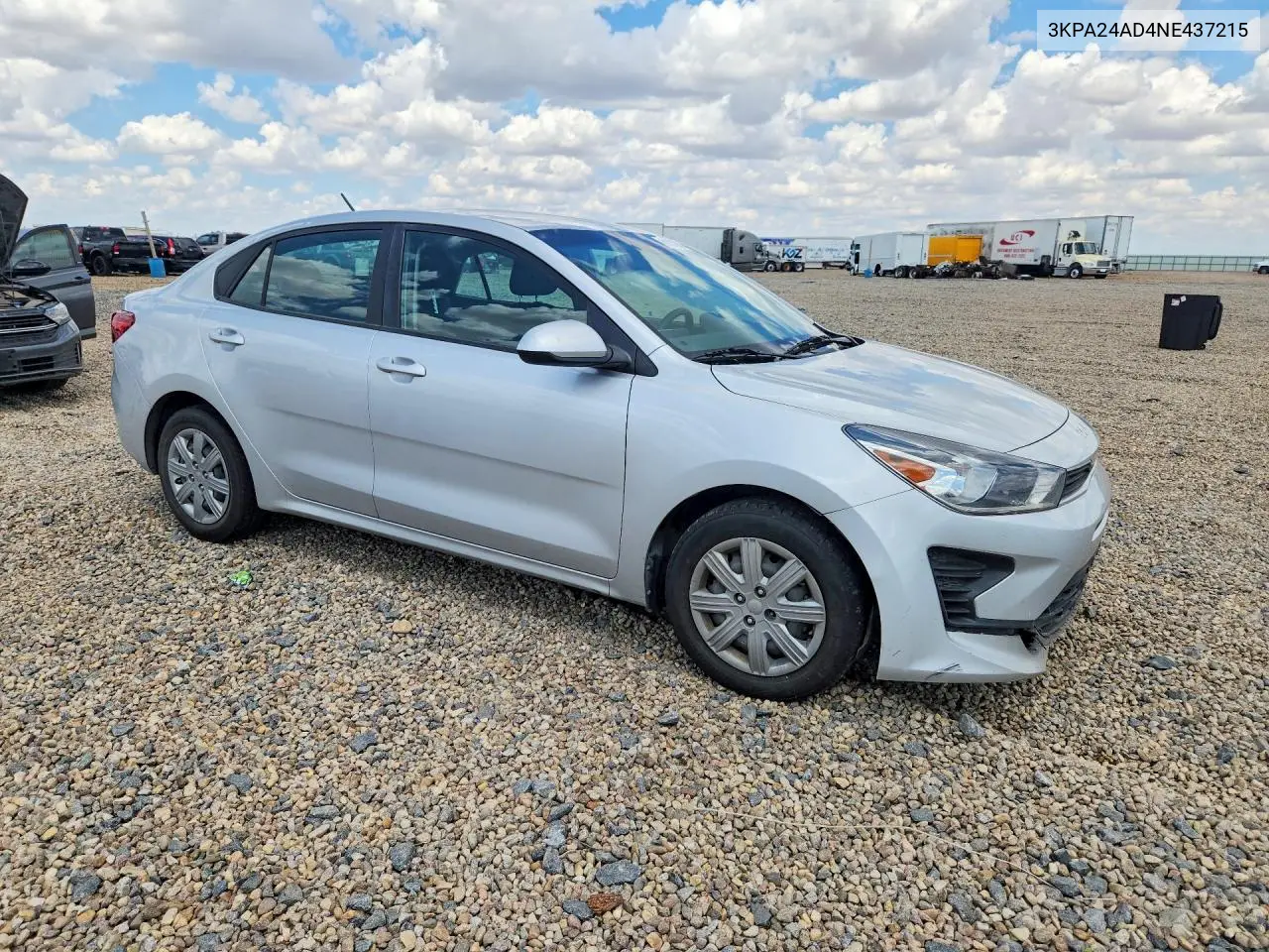 2022 Kia Rio S VIN: 3KPA24AD4NE437215 Lot: 61221986