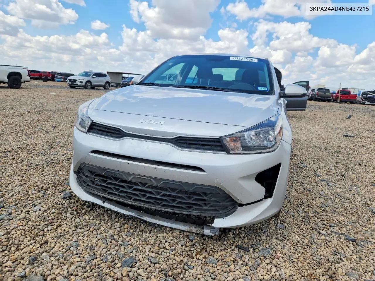 2022 Kia Rio S VIN: 3KPA24AD4NE437215 Lot: 61221986