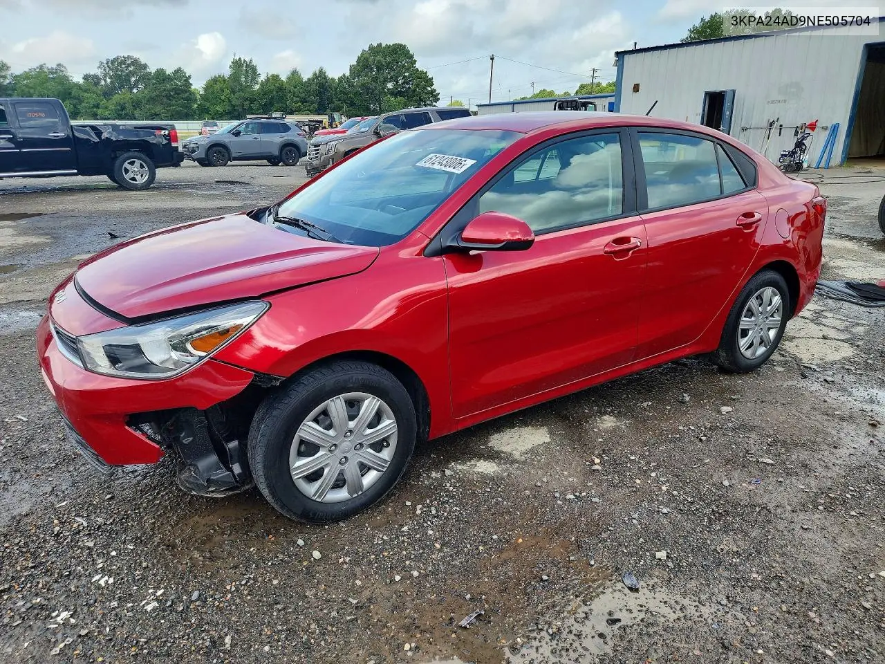2022 Kia Rio S VIN: 3KPA24AD9NE505704 Lot: 61243006