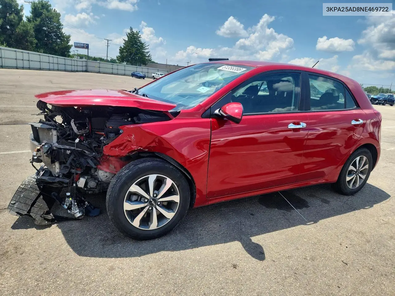 2022 Kia Rio S VIN: 3KPA25AD8NE469722 Lot: 61356386