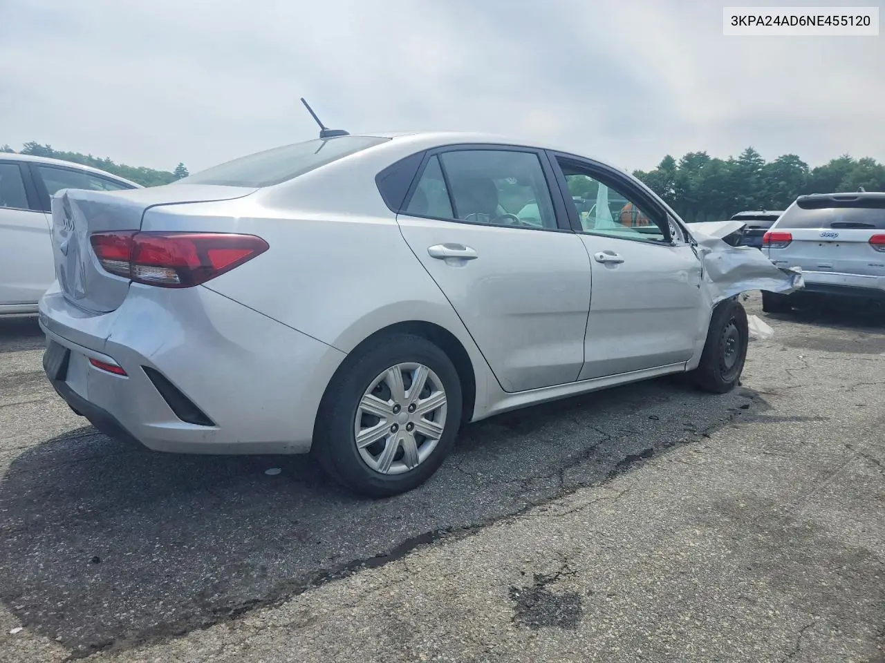 2022 Kia Rio Lx VIN: 3KPA24AD6NE455120 Lot: 61363446