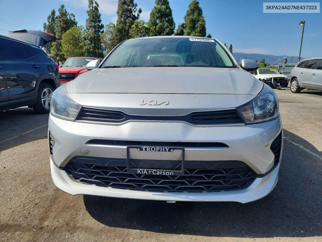 2022 Kia Rio S VIN: 3KPA24AD7NE437323 Lot: 61794606