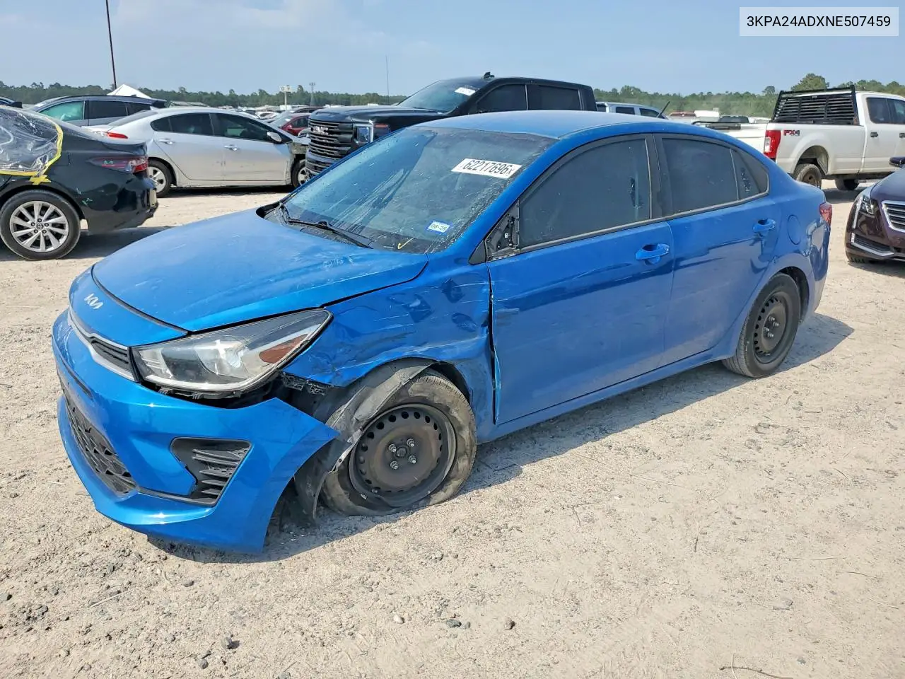 2022 Kia Rio S VIN: 3KPA24ADXNE507459 Lot: 62217696