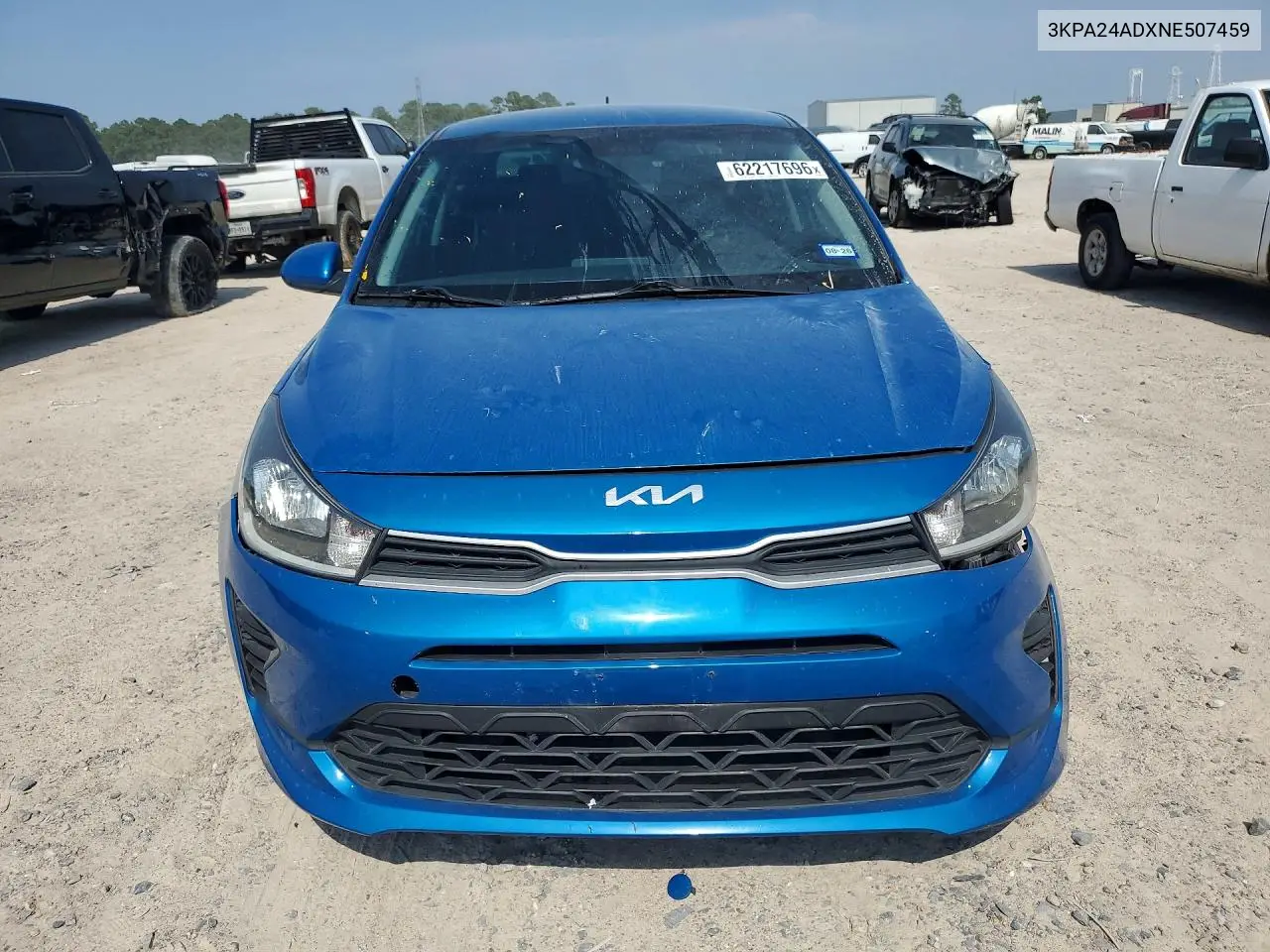 2022 Kia Rio S VIN: 3KPA24ADXNE507459 Lot: 62217696