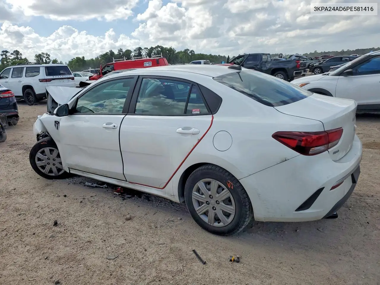 2023 Kia Rio Lx VIN: 3KPA24AD6PE581416 Lot: 56187906