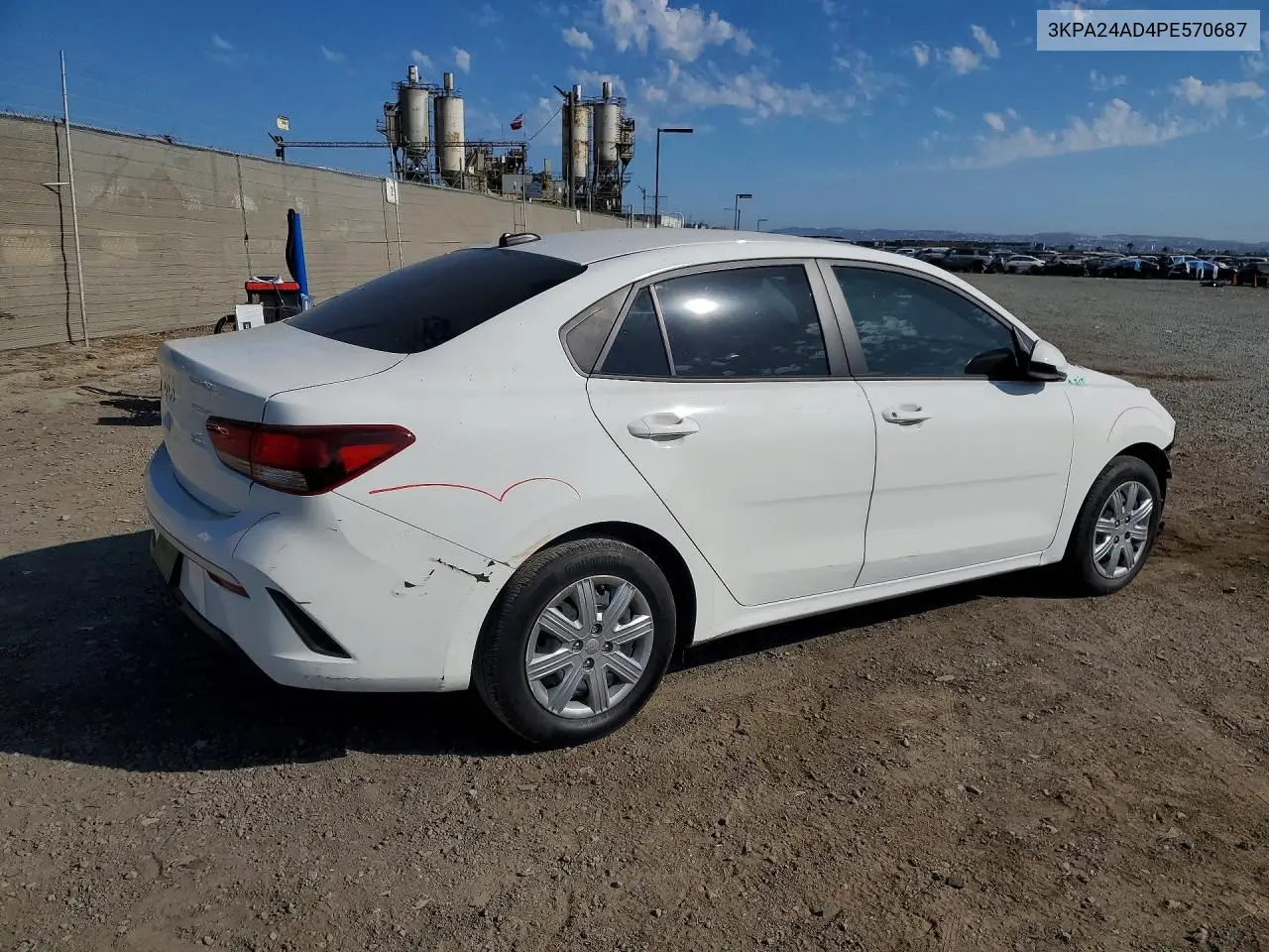 2023 Kia Rio Lx VIN: 3KPA24AD4PE570687 Lot: 57191286