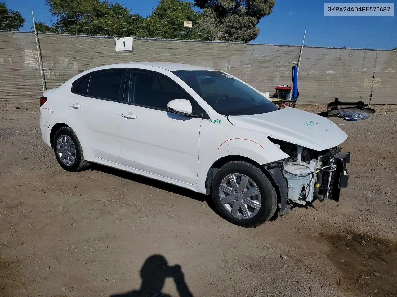 2023 Kia Rio Lx VIN: 3KPA24AD4PE570687 Lot: 57191286