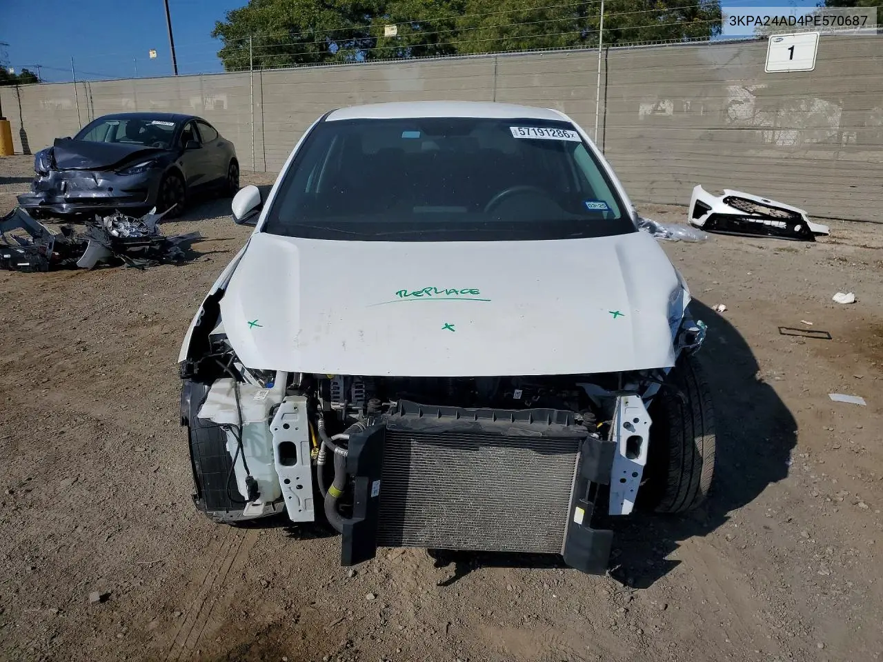 2023 Kia Rio Lx VIN: 3KPA24AD4PE570687 Lot: 57191286