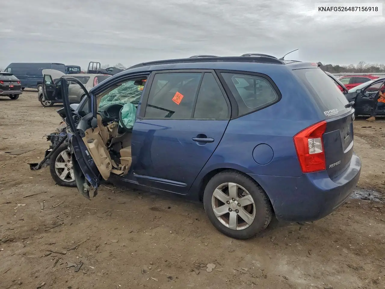 2008 Kia Rondo Lx VIN: KNAFG526487156918 Lot: 53789486