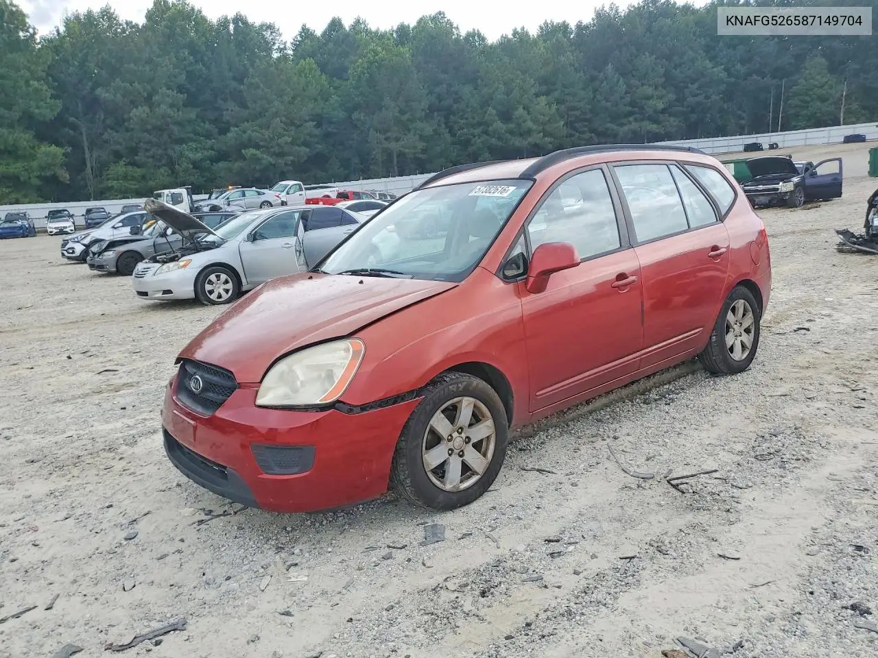 2008 Kia Rondo Lx VIN: KNAFG526587149704 Lot: 57382616