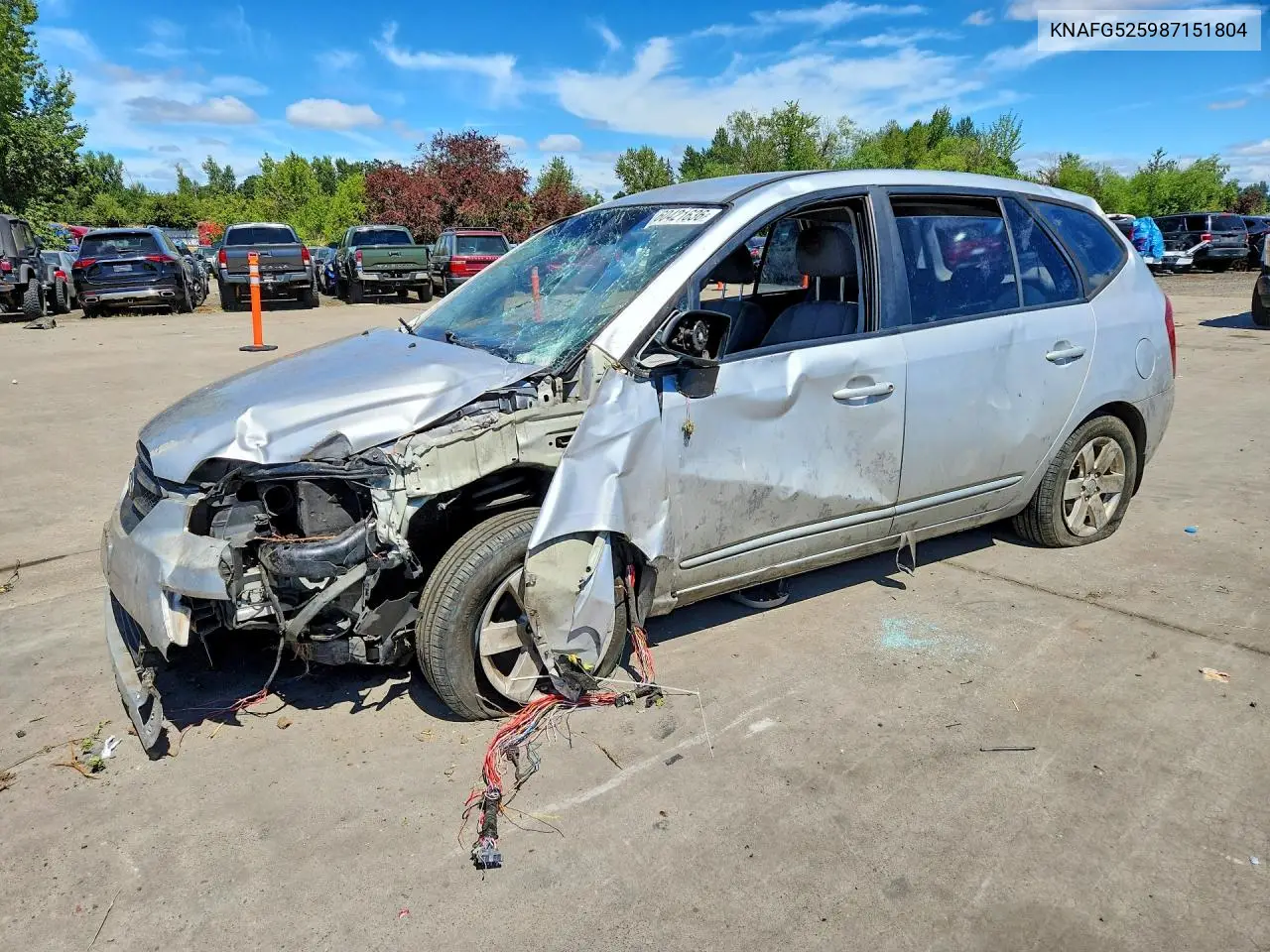 2008 Kia Rondo Lx VIN: KNAFG525987151804 Lot: 60421636