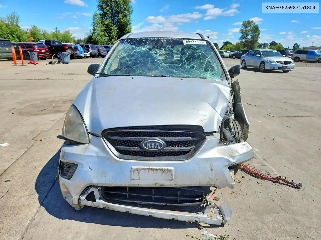 2008 Kia Rondo Lx VIN: KNAFG525987151804 Lot: 60421636