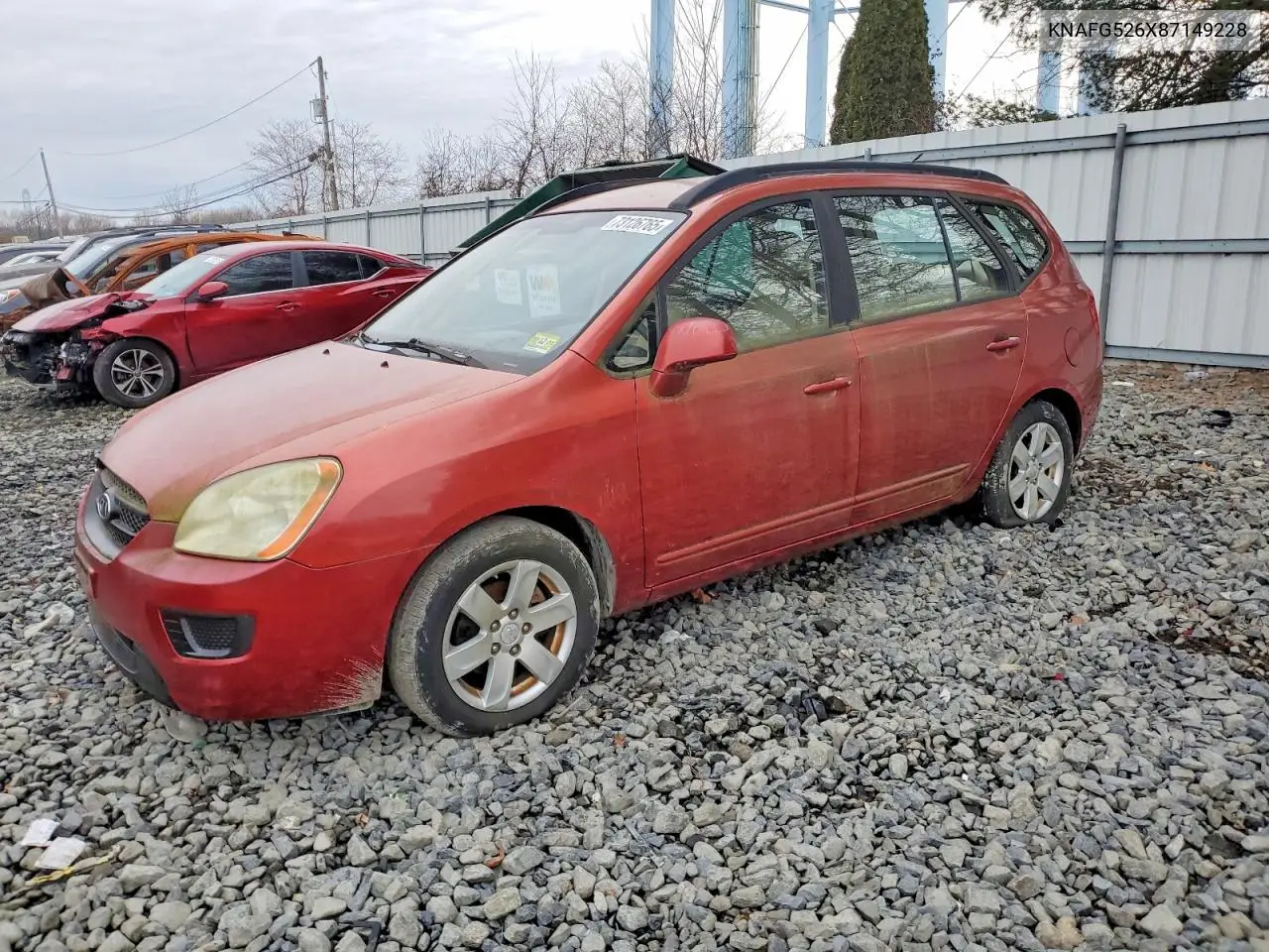 2008 Kia Rondo Lx VIN: KNAFG526X87149228 Lot: 73126765