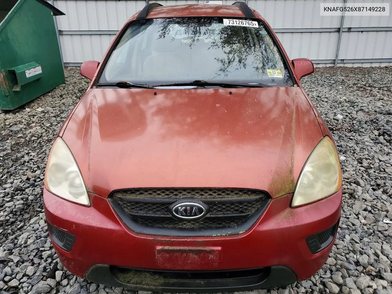 2008 Kia Rondo Lx VIN: KNAFG526X87149228 Lot: 73126765