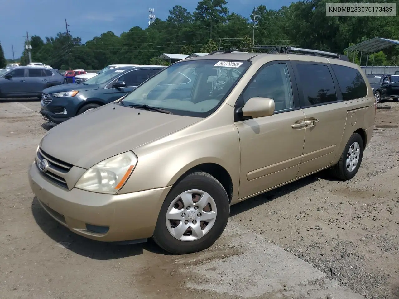 2007 Kia Sedona VIN: KNDMB233076173439 Lot: 59110286