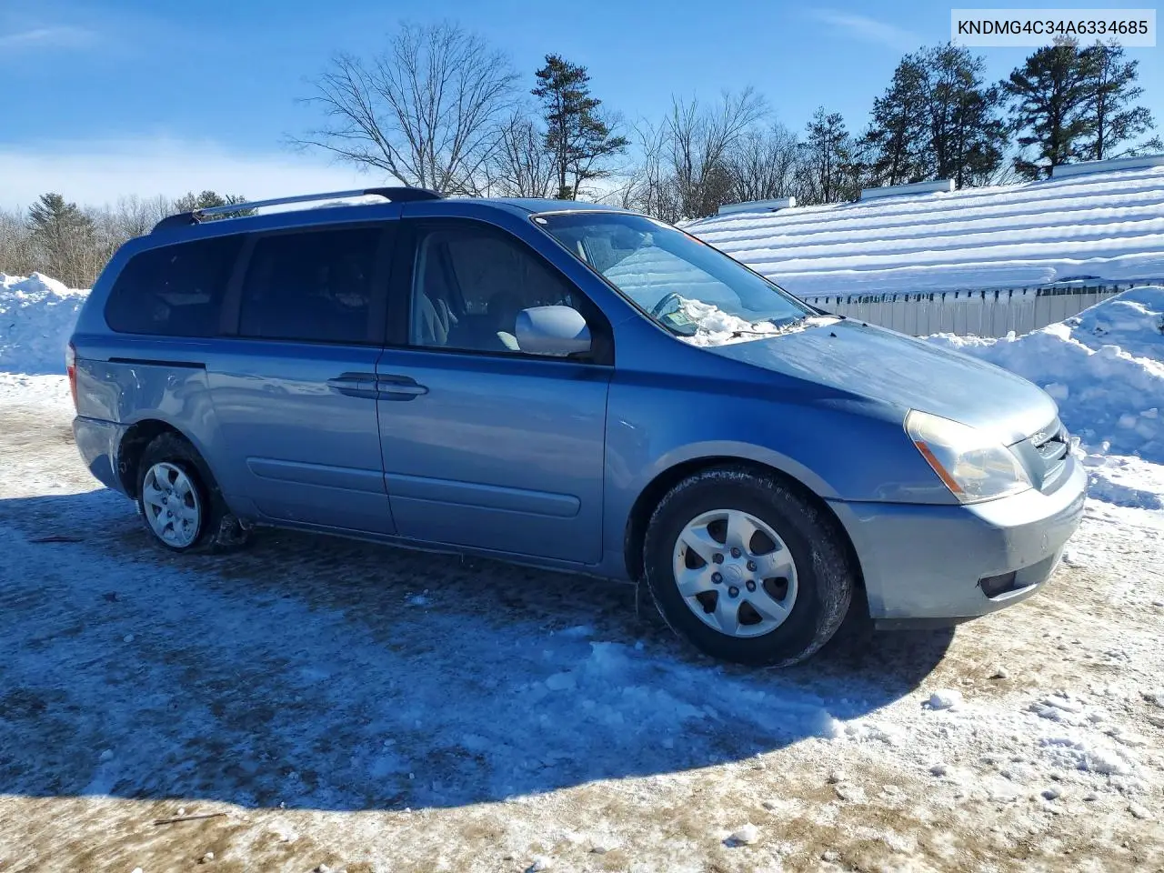 2010 Kia Sedona Lx VIN: KNDMG4C34A6334685 Lot: 74813895