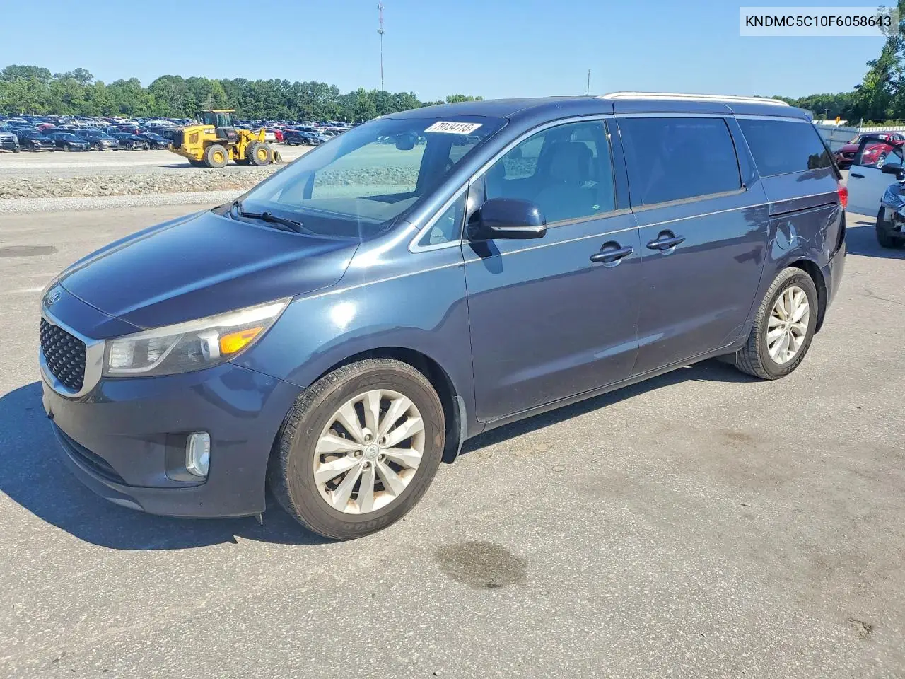 2015 Kia Sedona Ex VIN: KNDMC5C10F6058643 Lot: 79134115