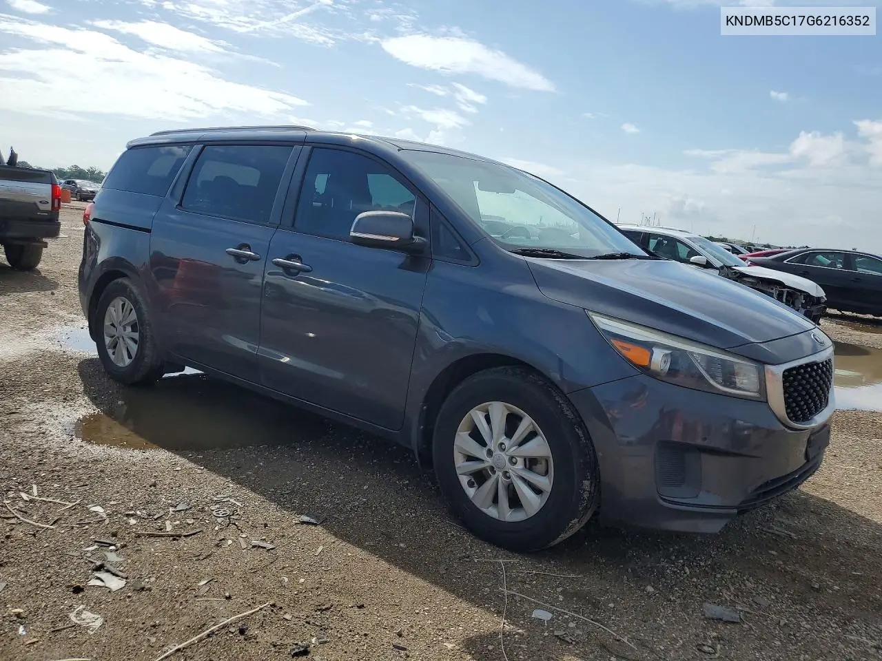 2016 Kia Sedona Lx VIN: KNDMB5C17G6216352 Lot: 51795596